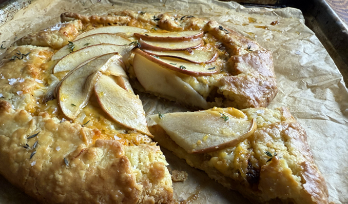 Apple-Cheddar-Caramelized Onion Galette