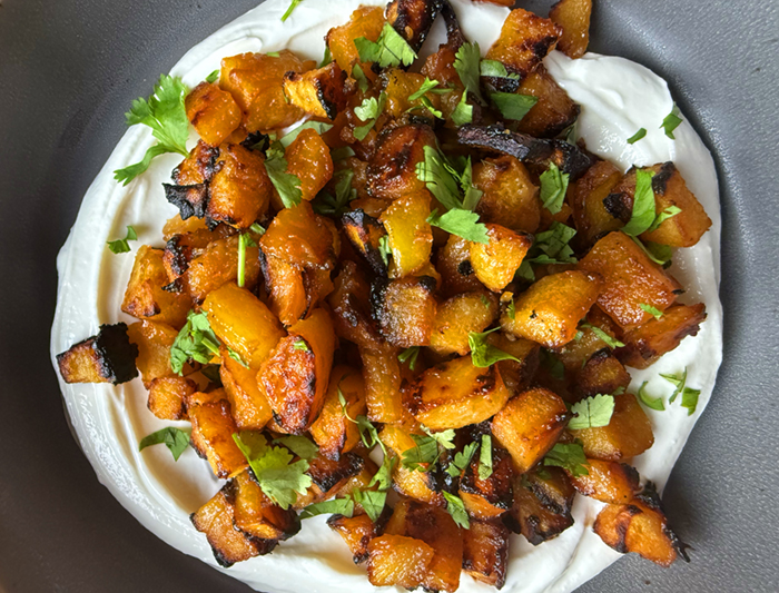 Maple-Miso Roasted Butternut Squash